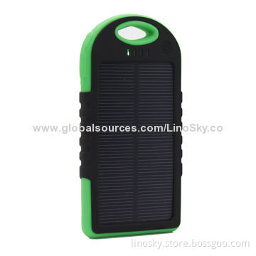 Good sport waterproof solar power bank, green, yellow, blue color and 4000mAh capacityNew